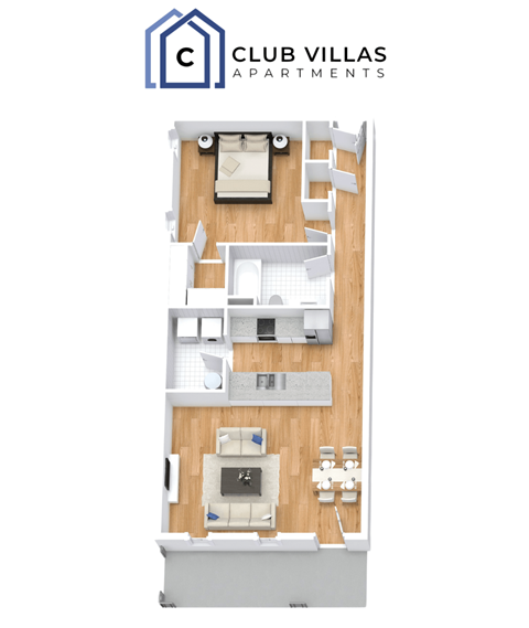 1 bed 1 bath at Club Villas Apartments, Kathleen